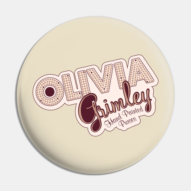 Olivia Grimley Hand Painted Purses Logo Pin by O GRIMLEY