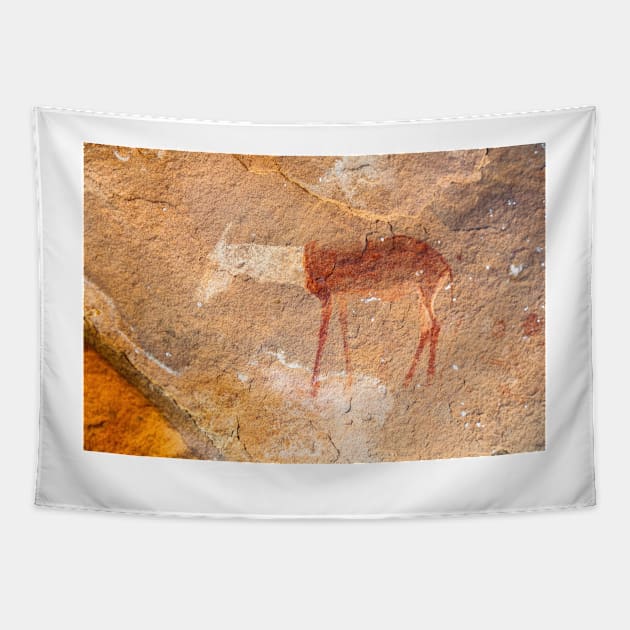 Ancient African Rock Art Tapestry by GrahamPrentice