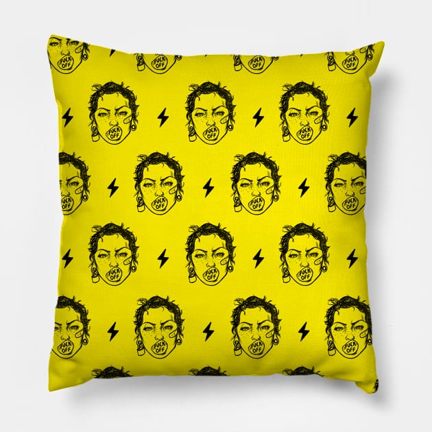 Fuck off pattern Pillow by aLouro