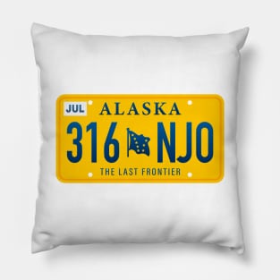 Alaska License Plate Pillow