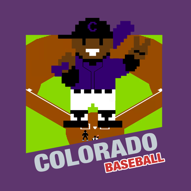 Colorado Baseball 8 bit pixel art cartridge design - Colorado Rockies