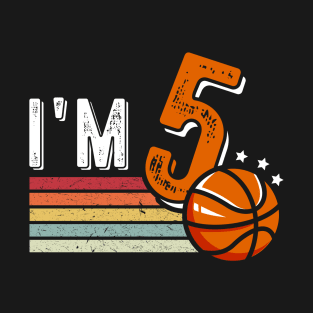 5th Birthday Basketball T-Shirt