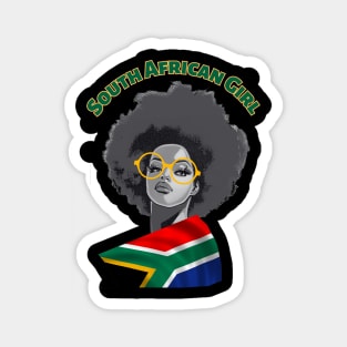 South African girl flag patriotic black gorgeous girls Magnet