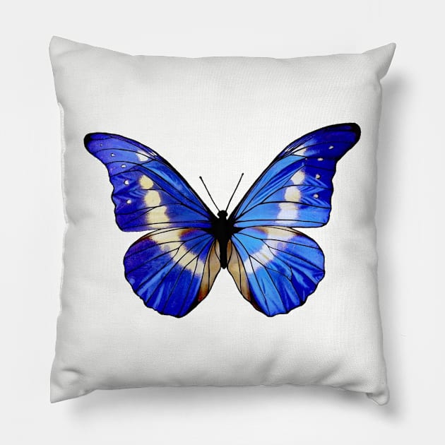 Beautiful Blue Butterfly Pillow by stickypixie