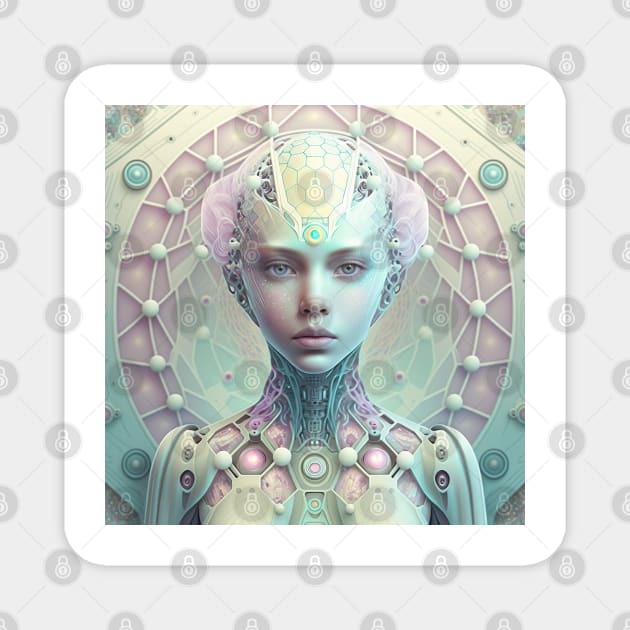 Portrait in Pastel Colors of A Fractal Robot Magnet by daniel4510