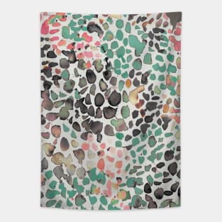 Speckled Watercolor coral green Tapestry