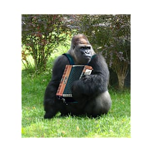 Weird Gorilla With An Accordion T-Shirt