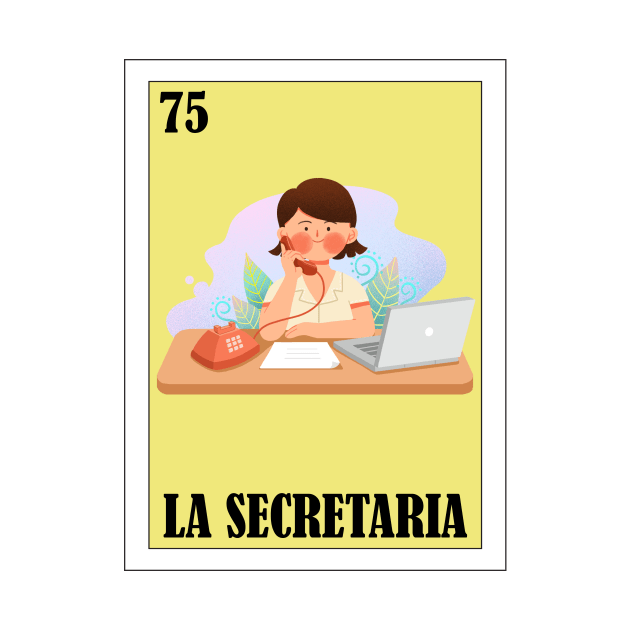 Loteria Mexicana Art - Spanish Secretary Design - Mexican Lottery La Secretaria by HispanicStore