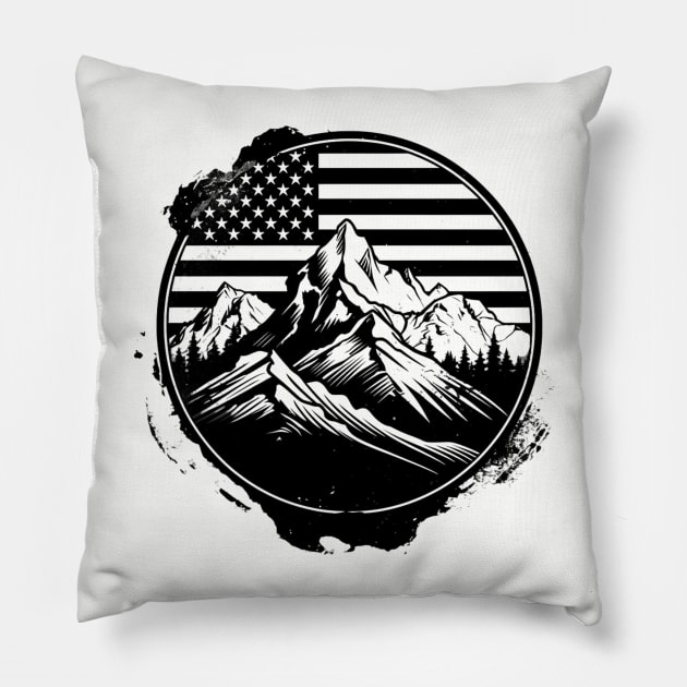 USA Mountain logo Pillow by Cryptid