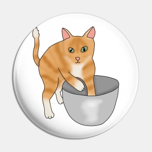 Kitty baking (fluffy orange cat) Pin