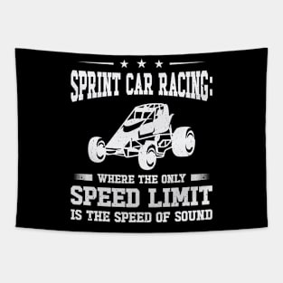 Sprint Car Dirt Track Racing Tapestry