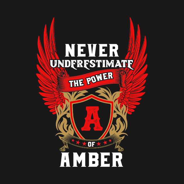 Never Underestimate The Power Amber - Amber First Name Tshirt Funny Gifts by dmitriytewzir