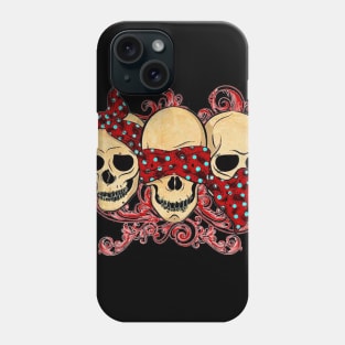 Three Skulls See No Evil Phone Case