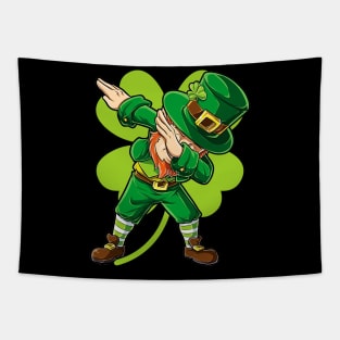 St Patricks Day Dabbing Leprechaun Tapestry