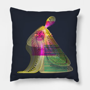 Madonna and Child Glitch Art Pillow