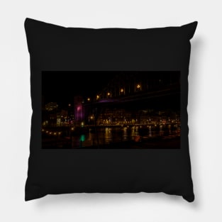 Newcastle Quayside At Night Pillow