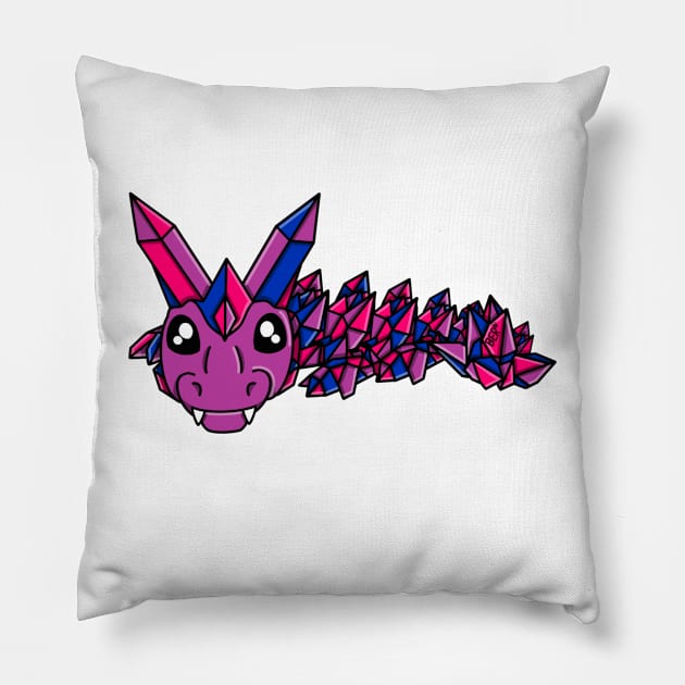 Bisexual Pride Fidget Crystal Dragon Pillow by SentABearToSpace 