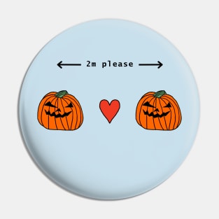 Social Distancing Pumpkin at Halloween Pin