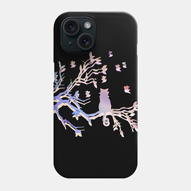 Just A Cat Who Loves Watching Birds Phone Case by Little Designer