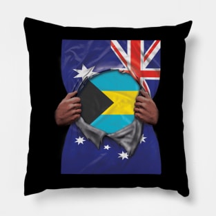 Bahamas Flag Australian Flag Ripped - Gift for Bahamian From Bahamas Pillow