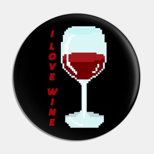 RED WINE - pixelart Pin