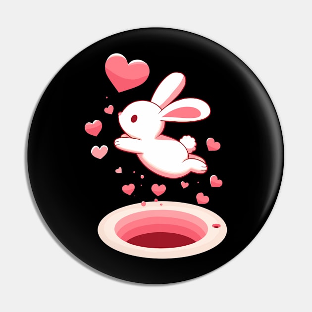 Rabbit Holes Valentine Pin by FanArts