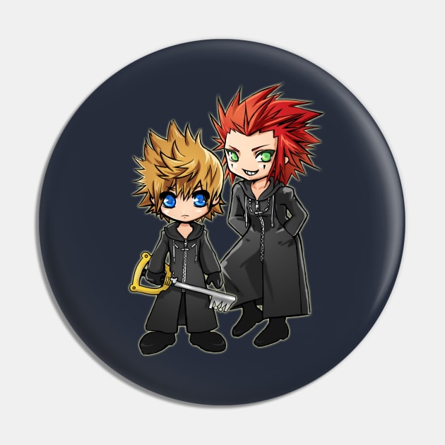 Roxas and Axel - Kingdom Hearts Pin by Studio Marimo