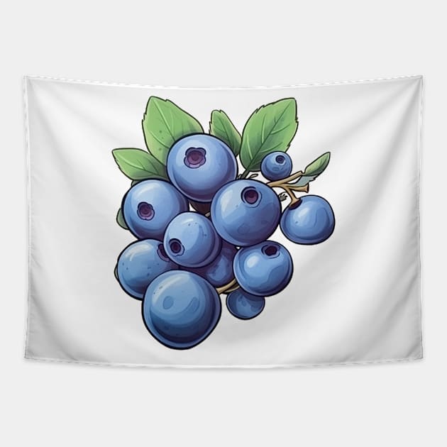 Blueberries Art Tapestry by Pastel Craft