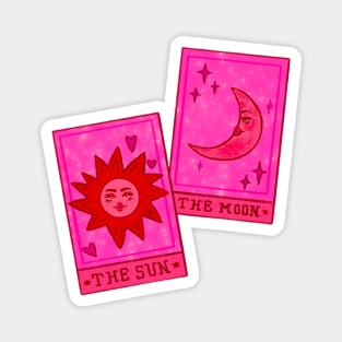 sun and moon tarot cards Magnet