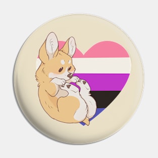 Genderfluid Pride Corgi Pin