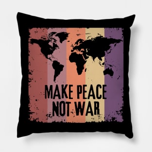 Make Peace Not War World Map Pillow