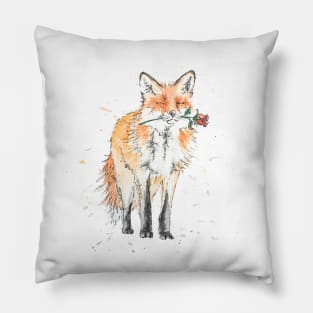 Romantic Fox - Fox - Watercolour Pillow