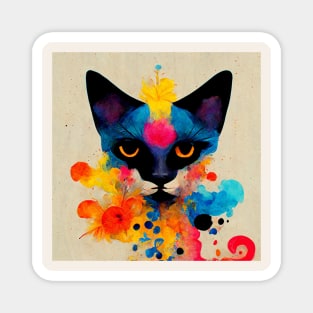 Abstract Cat Magnet