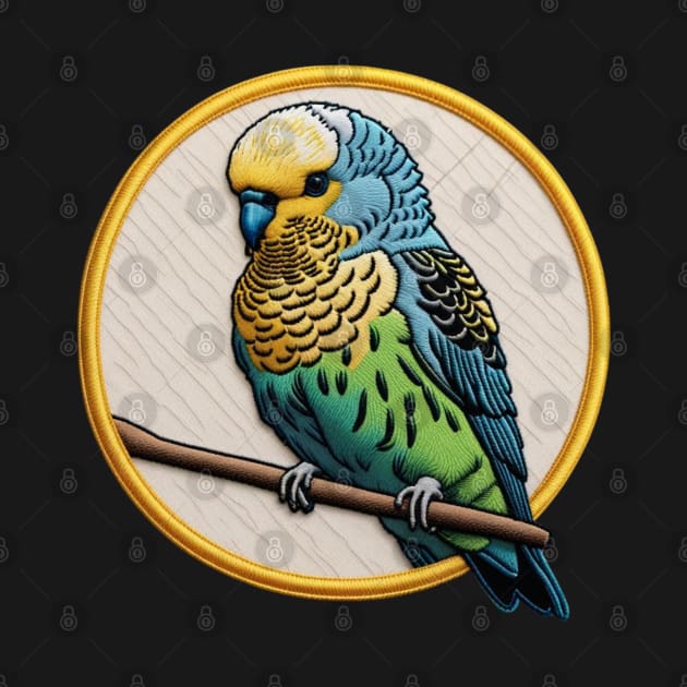 Colorful Budgie Embroidered Patch by Xie