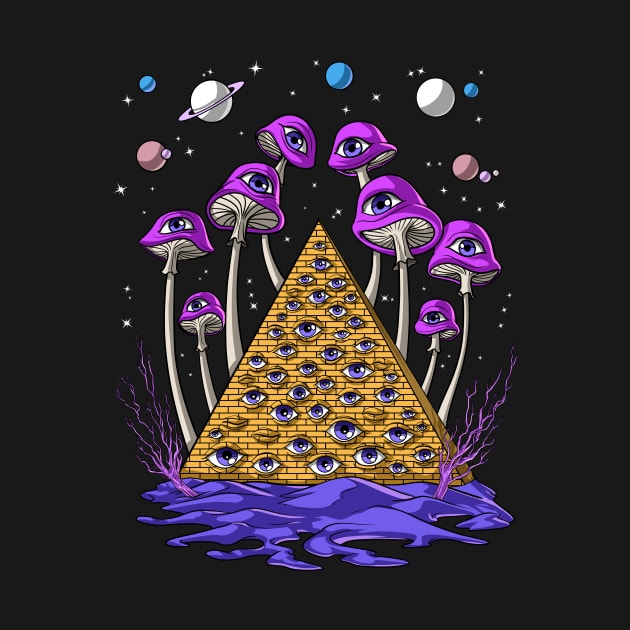 Psychedelic Pyramid Mushrooms by underheaven