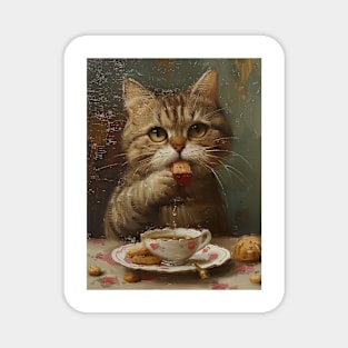 Tea Time Cat V Magnet