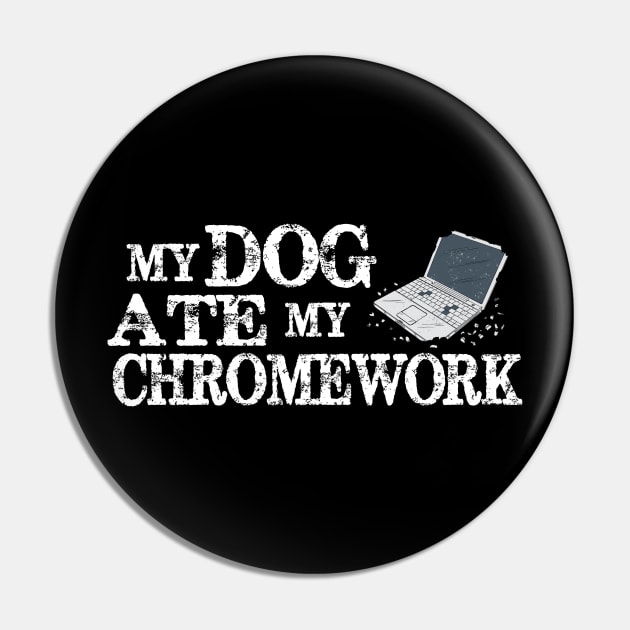 My Dog Ate My Chromework Pin by Jitterfly