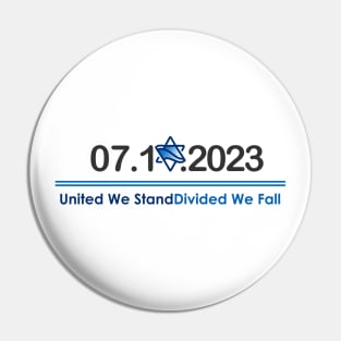 United we stand Devided we fall - Shirts in solidarity with Israel Pin