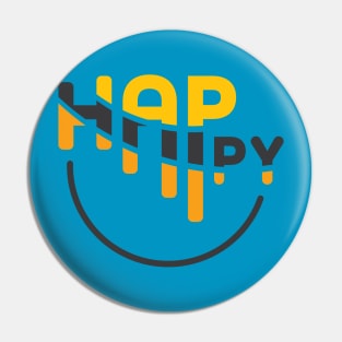 Happy | Geometric and Modern Typographic Design Pin