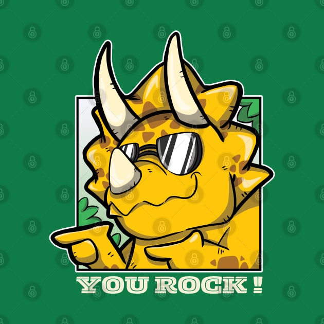 Cool Cheeky Triceratops - You Rock! by DinoMart