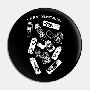 Try to set this night on fire quote lighter night smoke tobacco skater sk8 skull tattoo snake old school tattoo vintage retro black&white minimal traditional tattoo punk rock metal Moto travel youth gift for him Pin