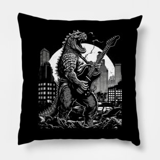 Godzilla Playing a Guitar Pillow