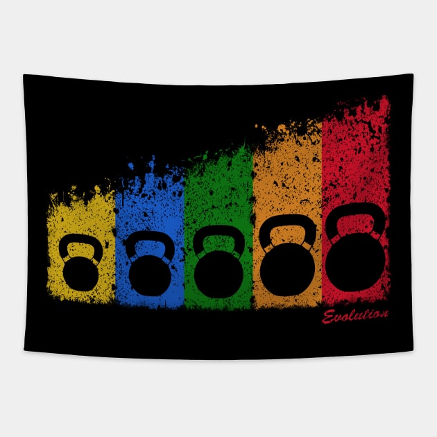 Kettlebell Evolution Tapestry by NMdesign