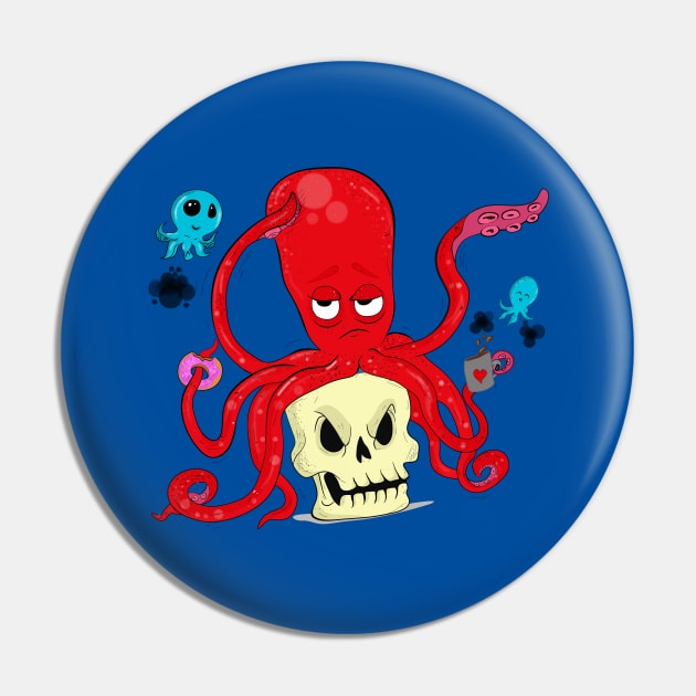 Cute giant octopus with skull Pin by MariRiUA