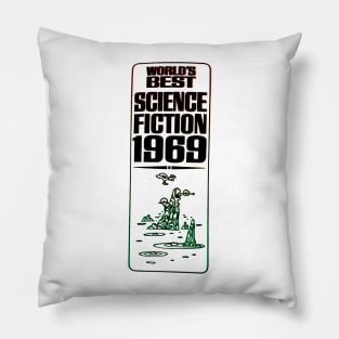 Worlds Best Science Fiction 1969 - Vintage Retro Art Pillow