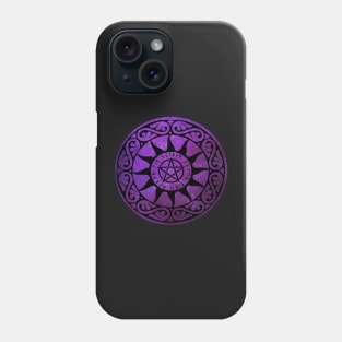 Five Elements Runic Magical Pentacle - Purple Version Phone Case