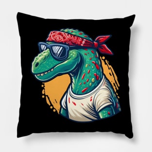 Cool Dinosaur with Sunglasses Pillow