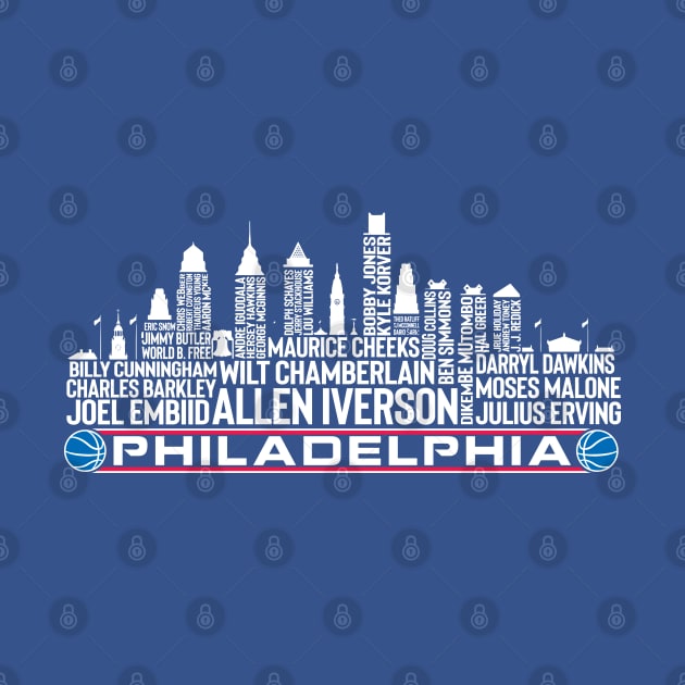 Philadelphia City Basketball Team All Time Legends, Philadelphia City Skyline by Legend Skyline