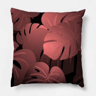 Moody Monstera Blush Red Repeat 5748 Pillow