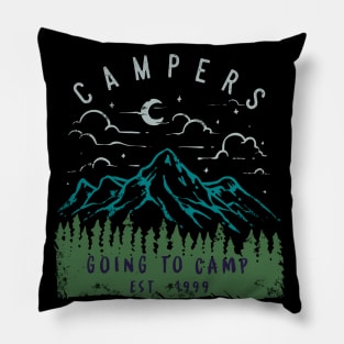 Summer Campers Mountain Pillow